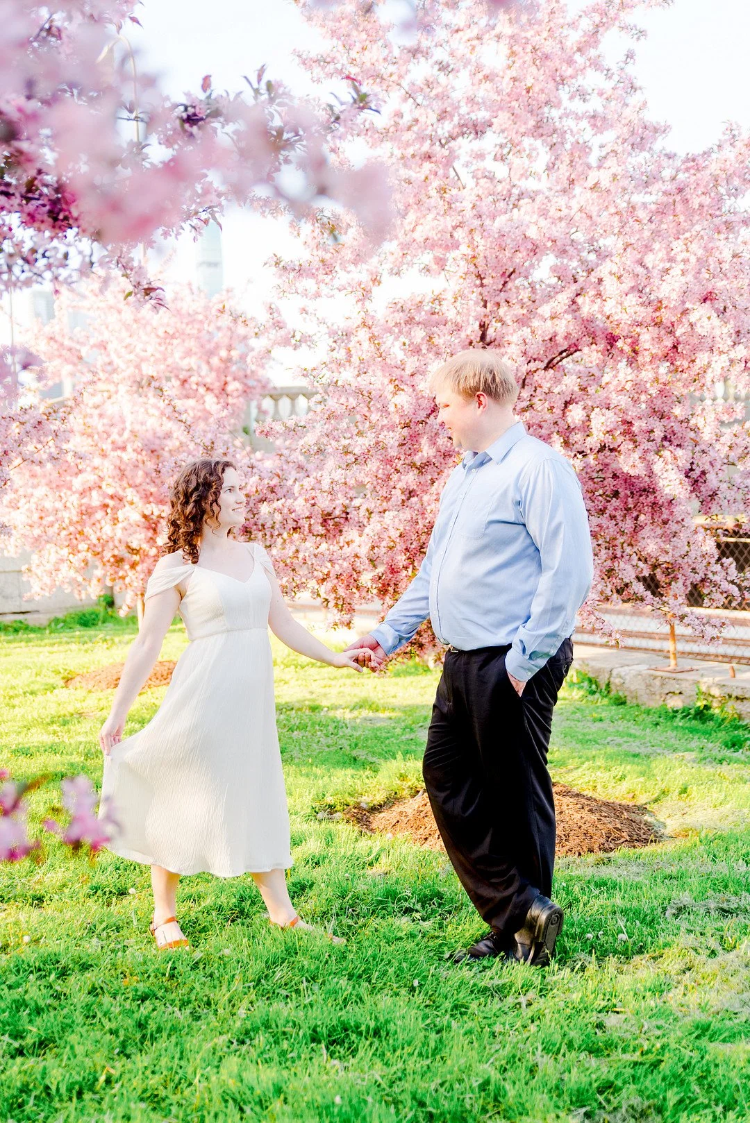 Romantic Cherry Blossom Engagement in Chicago — CHI thee WED